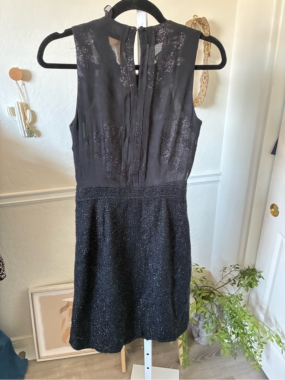 RARE Vintage Couture Couture Los Angeles Silk Ruffle Tweed Dress luxury chiffon - Picture 3 of 7